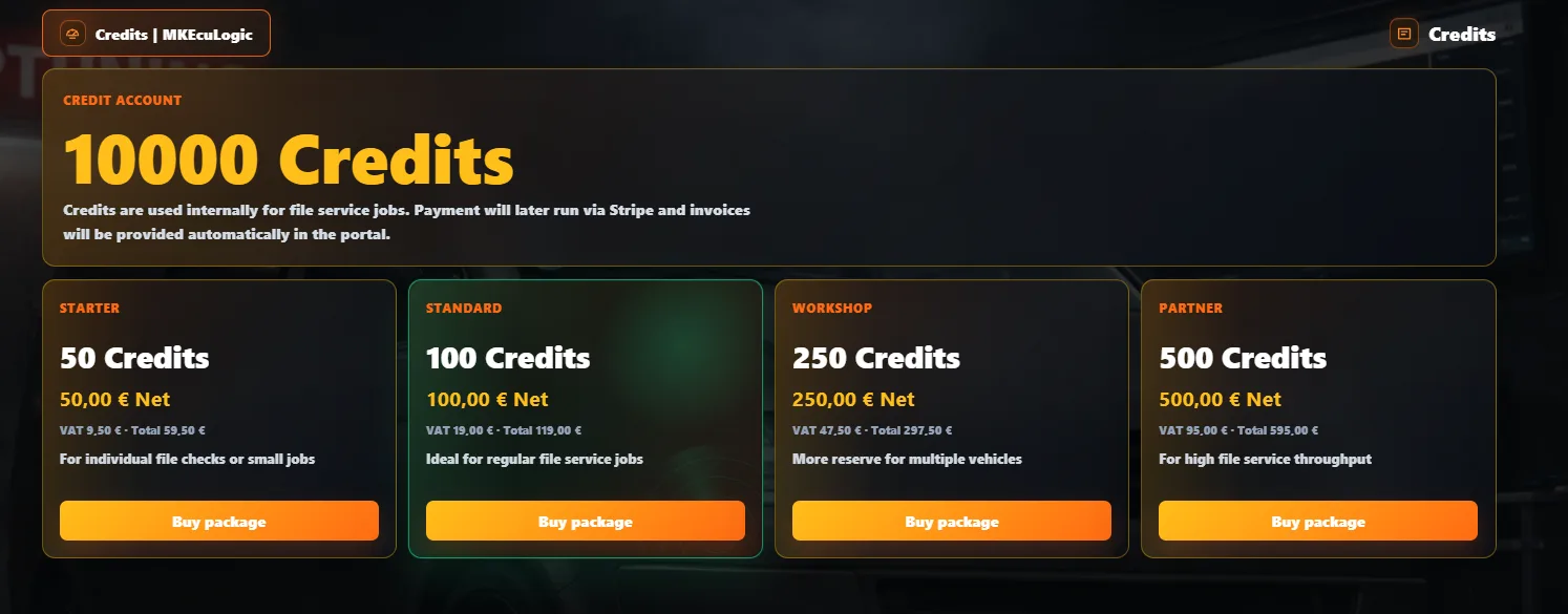 English credits page